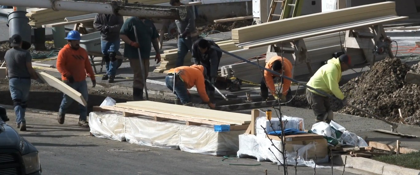Commercial concrete services crew at work